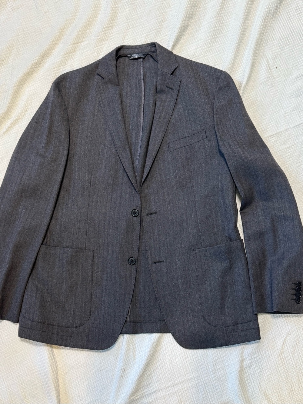Saks fifth Avenue Men's Charcoal sweater jacket Blazer - Two-Button